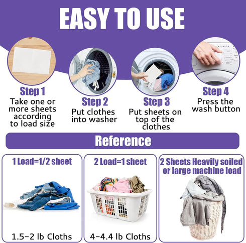 Laundry Detergent Sheets Up to 180 Loads, Fresh Lavender - Eco-Friendly, Great for Travel, Apartments, Dorms
