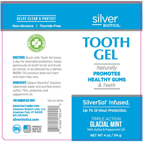 Silver Biotics Tooth Gel | SilverSol Ag4O4 22 ppm Nano-Silver Gel for Gum & Teeth Protection | Glacial Mint, 4 oz