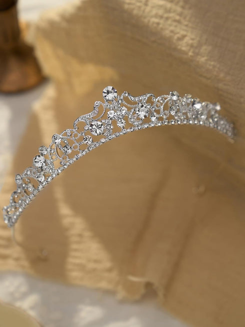 SWEETV Wedding Tiaras and Crowns, Rhinestone Bridal Crown Princess Tiara Headpieces for Women, Flower Girls