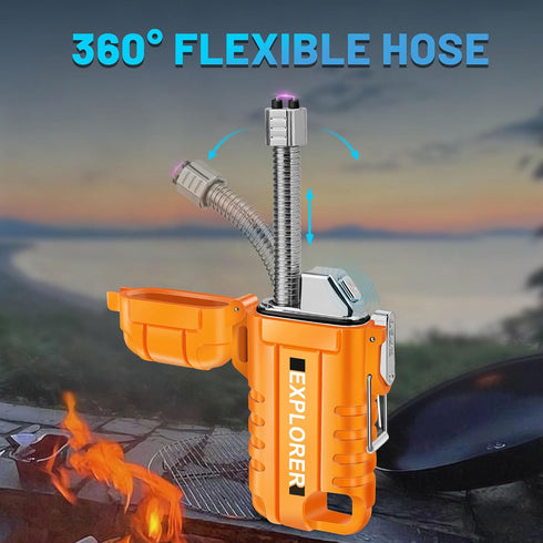 lafagiet USB C Rechargeable Lighter, 360° Flexible Neck, Wind & Water Proof Electric Arc Lighter for Candle Camping