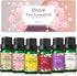 ESSLUX Essential Oils Set for Diffuser, Massage & Candle Making - Natural Scents, 6 * 10ml - Rose, Jasmine, Gardenia,