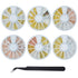 Nail Studs 3D Nail Charms Decals for Women, 6 Box Metal Mixed Shaped Rhinestones Jewelry Caviar Beads Kit