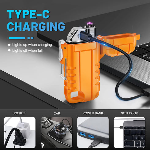 lafagiet USB C Rechargeable Lighter, 360° Flexible Neck, Wind & Water Proof Electric Arc Lighter for Candle Camping