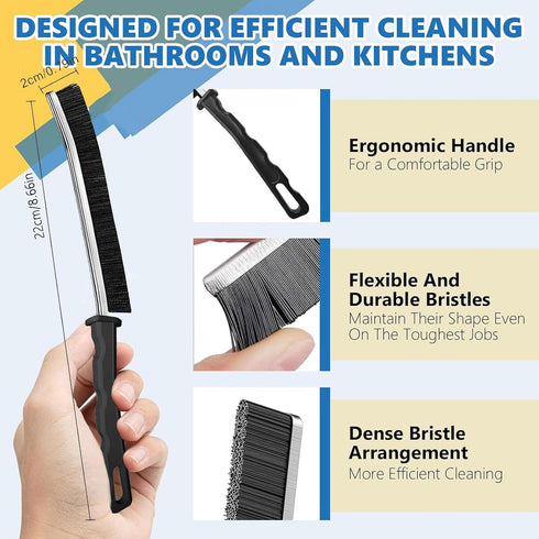 6Pcs Hard Bristle Cleaning Brush Set, Thin Gap Cleaning Tools for Toilet, Bathroom, Kitchen, Home, Bathtub, Sink