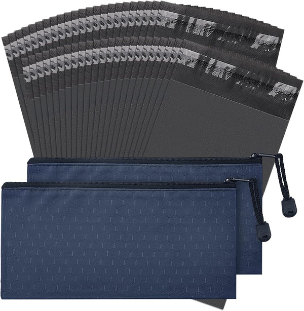 Sanitary Napkin Disposal Bags - 200pcs Gray Opaque Bags and 2 Dark Blue Storage Bags for Feminine Disposal