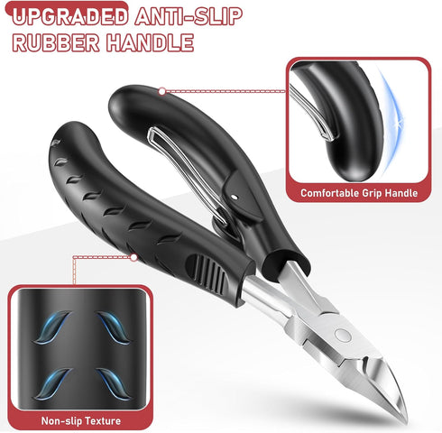 Nail Clippers for Men, Heavy Duty Toenail Clippers for Seniors with 15mm Wide Jaw Opening for Ingrown Nails