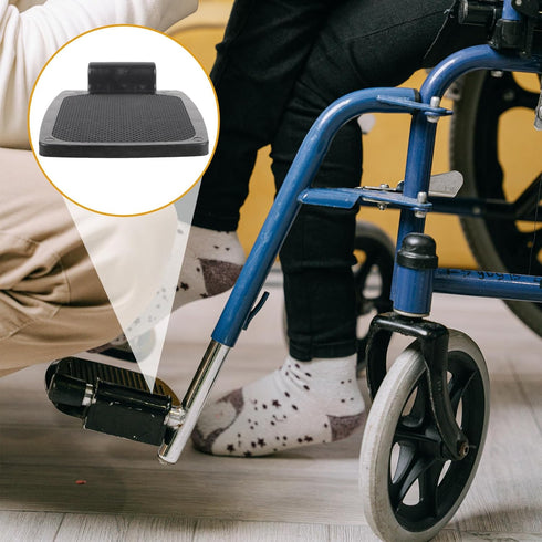 1.9cm Artibetter Universal Wheelchair Footplates Pair Hole Heavy Duty Plastic Pedals Stable Footrest for Patient
