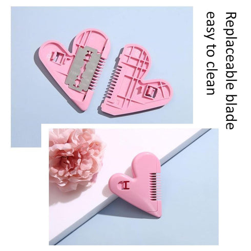 Intimate Grooming Set for Women, 3 Shapes Razors with Storage Bag and Toothbrush Set, Pink (Love Heart & T Set)