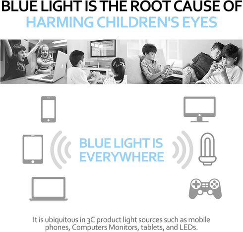 Blue Light Glasses for Kids Girls Boys with Cute Car Case, UV400 Protection, Anti Blue Ray Age 3-12