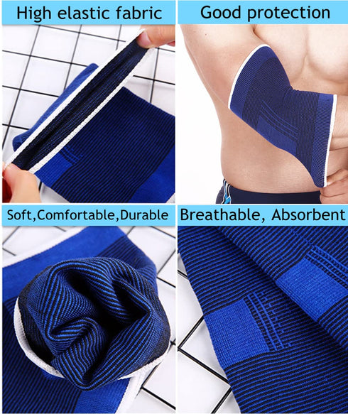 Elbow Compression Sleeves, Arm Support Sleeves for Sports Protection and Pain Relief, 1 Pair, Tennis Golfer's Elbow
