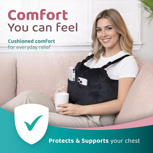 Pack Zomaple Mastectomy Recovery Pillow + Strap, Gel & Seat Belt Cover Post-Op Essentials, Breast