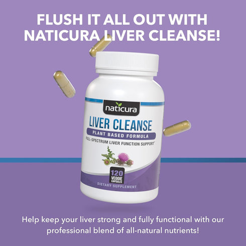 Liver Cleanse Plant-Based Formula - Vegan Supplement with Milk Thistle, Vitamin C, Zinc - 120 Capsules, No Fillers or