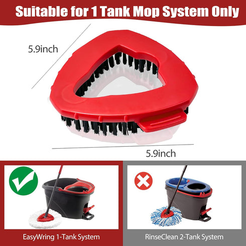 Scrub Brush - 2 Pack Spin Mop Scrub Brush Head Compatible for Easywring 1 Tank System, Stiff Bristle Cleaning Brush