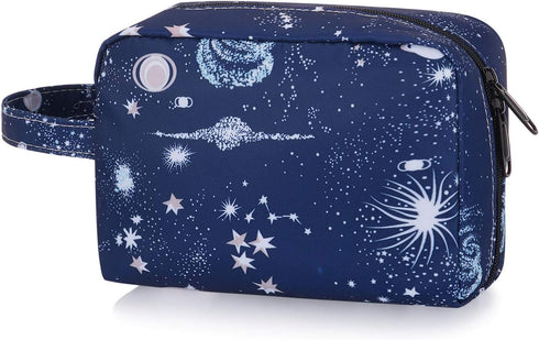 HUA ANGEL Travel Makeup Bag, Large Capacity Cosmetic Bags for Women, Waterproof Portable Toiletry Organizer with Handle