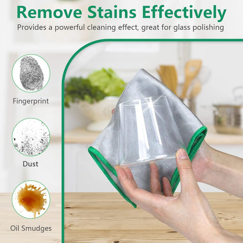 Glass Polishing Cloth Streak Free Miracle Cleaning Cloth Lint Free Microfiber Cleaning Rags for Glasses Kitchen Dish Mirrors Easy Clean, Pack of 6, 12" x 12" by Airlab