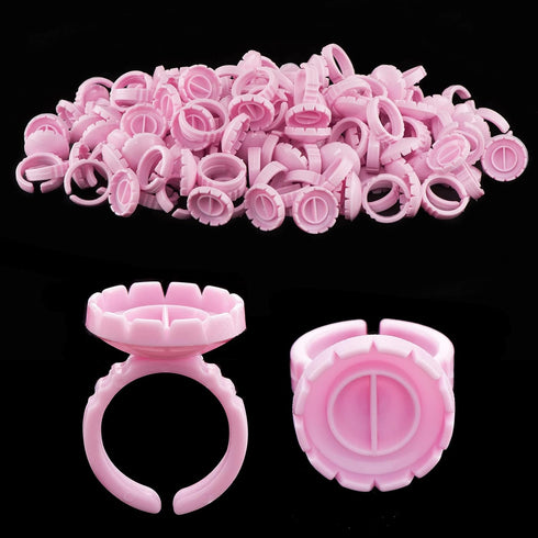 Lash Extensions Supplies, 100PCS Glue Rings for Volume Lashes, Eyelash Ring Cup for Extension Supplies
