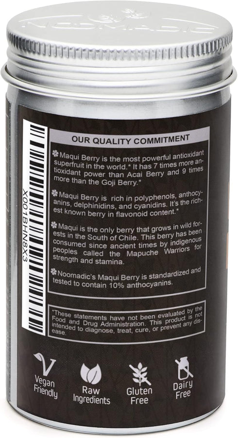 Noomadic 60 500mg Immune (10% Maqui Berry, Capsules | Each, Antioxidant (High ORAC), System Support, Supports Dry Eyes