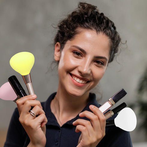 Makeup Brush Covers, Reusable Silicone Organizer Case for Brushes, 6 Pack Dustproof Brush Protector for Travel and Home