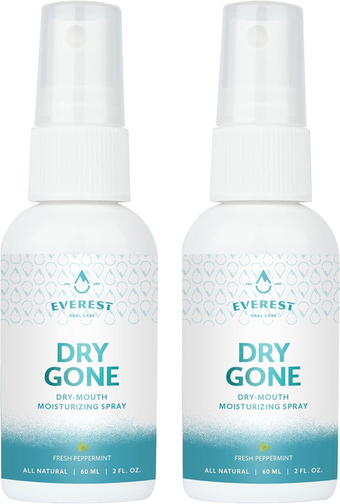 Natural Dry Mouth Moisturizing Spray | Dry Gone Throat Moisturizer | Herbal Extracts Relief (2 Fl Oz, Pack of 2)