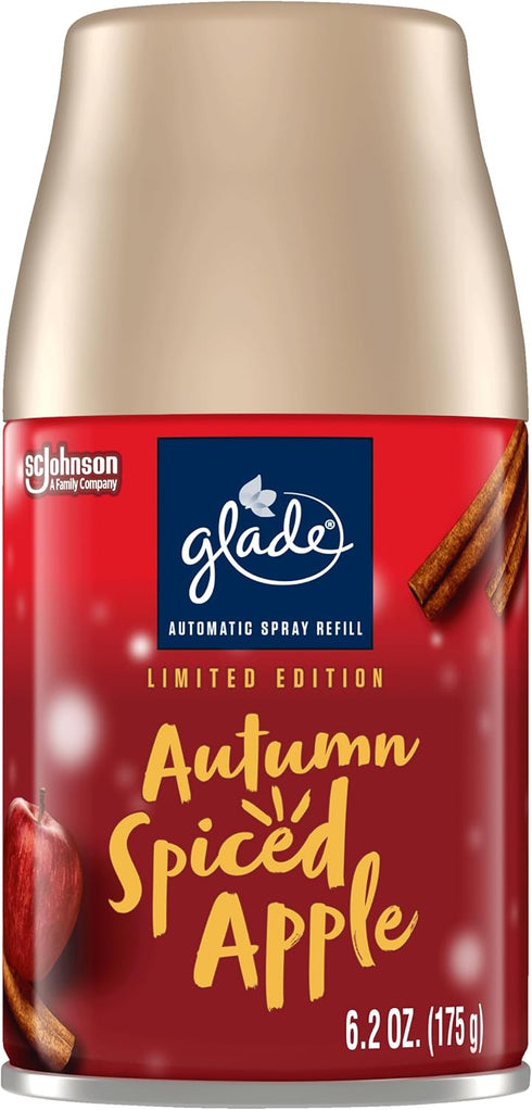 Glade Automatic Spray Refill, 6.2 Oz, Air Freshener for Home and Bathroom, Autumn Spiced Apple, Limited Edition