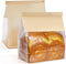 Ocmoiy 100Pcs Large Paper Bread Bags, Resealable Sourdough Bread Bags, Clear Front
