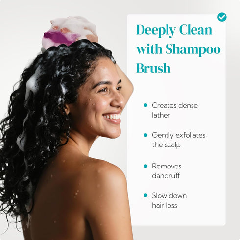 HEETA Hair Scalp Massager Shampoo Brush 2 Pack, Waterproof Hair Scrubber for Men & Women, Soft Silicone Bristles (Green