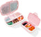 2 Pack Pill Case Organizer, Travel Waterproof Pocket Container with Label, Portable Pink Medicine Case for Vitamins