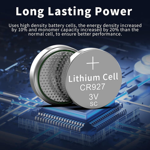 PKCELL 10Pcs CR927 3V CR927 Lithium Battery Battery