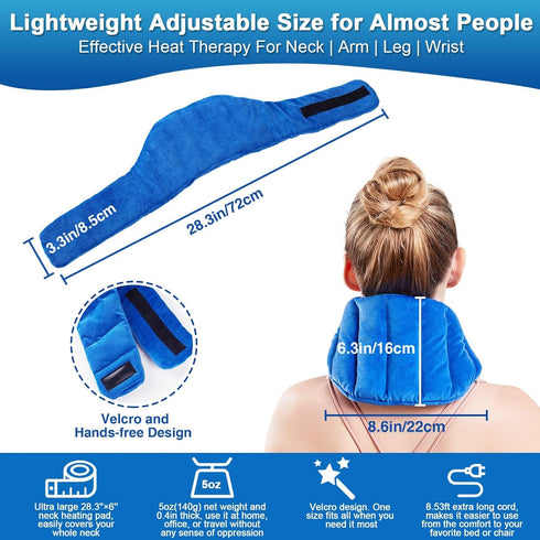 JOBYNA Neck Heating Pad, Hands-Free Electric Heated Wrap for Neck Pain Relief
