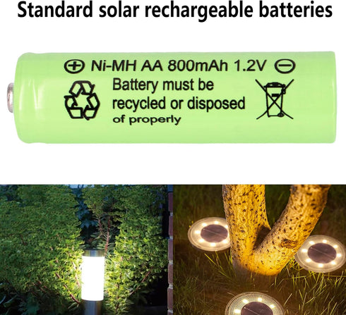 1.2V NI-MH AA 800mAh Rechargeable Batteries, 12 Pack Double A for Solar Lights, String Lights, Mouse, Keyboard