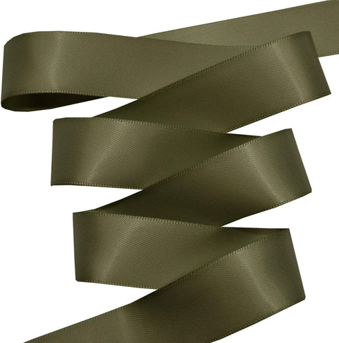 Morex Ribbon Double Face Satin Ribbon 7/8" X 50 YD, Deep Sage for Gift Wrapping and Wedding Gifts