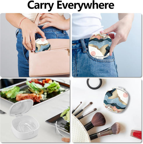 Retainer Case, Mouth Guard Case, Orthodontic Aligner Case with Mirror and Ventilation Holes, Setting Sun