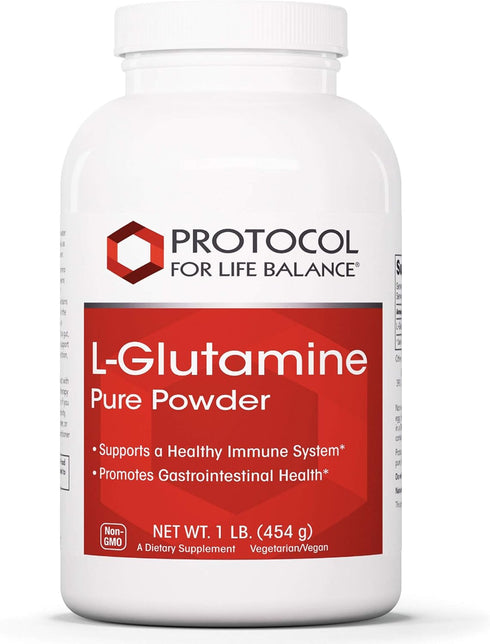 Protocol L-Glutamine 5g Powder - Immune Support, Gut & Brain Health, 1 lb, 91 Servings
