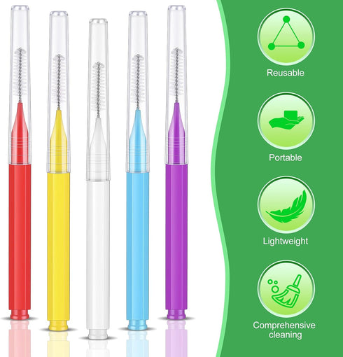 Zopeal 250 Pcs Interdental Brush for Braces, Disposable Dental Picks, Soft Cleaning Tool, Stylish Color