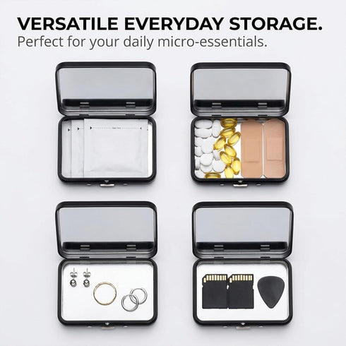 LIGHUFEIC 2 Pack Travel Lens Wipes Storage Case with Mirror- Portable Tin Box with Hinge Lids for Car, Bag,Lens