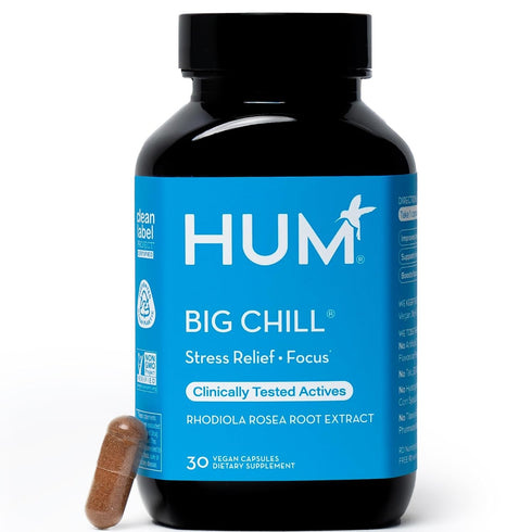 HUM Big Chill Calming Supplement with Rhodiola Rosea for Stress & Mood Support (30-Count) - Balances Adrenal Health