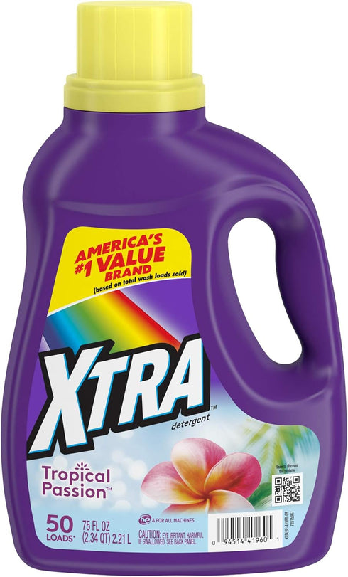 Xtra Liquid Laundry Detergent, Tropical Passion, 75oz