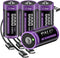 Mspalocell D Cell Rechargeable Batteries 6 Pack,1.5V 8800mAh Rechargeable D Batteries with 4