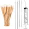 Tonsil Stone Removal Set Includes 4 Stainless Steel Tools and 100 Long Swabs with 1 Curved Irrigator Syringe