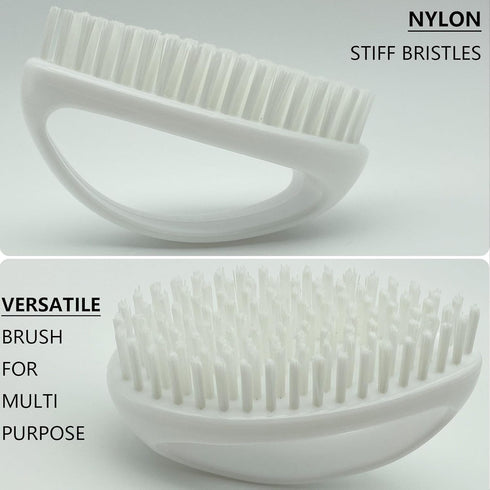 Heavy Duty Scrub Brush for Cleaning, Multi-Purpose Small Size with Stiff Nylon Bristles, White