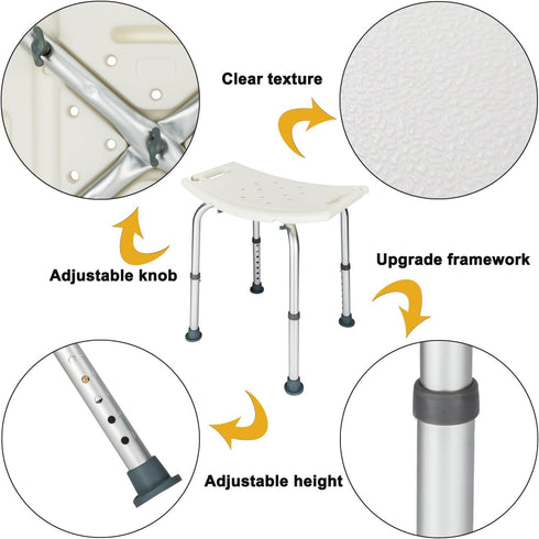 OMECAL 450 LBS Upgraded Medical Shower Bath Chair Seat,Stool Transfer Bench Seat, SPA Bathroom Bathtub Chair No-Slip