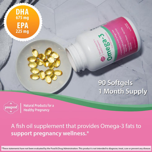 Fairhaven Health PeaPod Omega-3 Premium Fish Oil Supplement for Healthy Pregnancy, Citrus Flavor