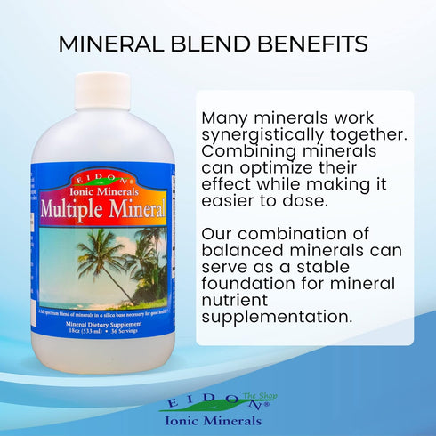 Eidon Ionic Minerals Multiple Minerals Supplement | Ionic Trace Mineral Drops | 18 oz for Heart Health & Hydration