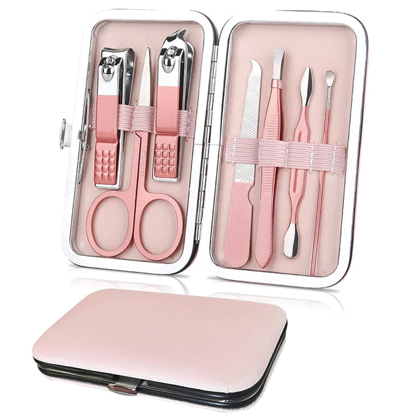 Premium 7 in 1 Manicure Set, Professional Nail Clippers & Scissors with Luxurious Travel Case