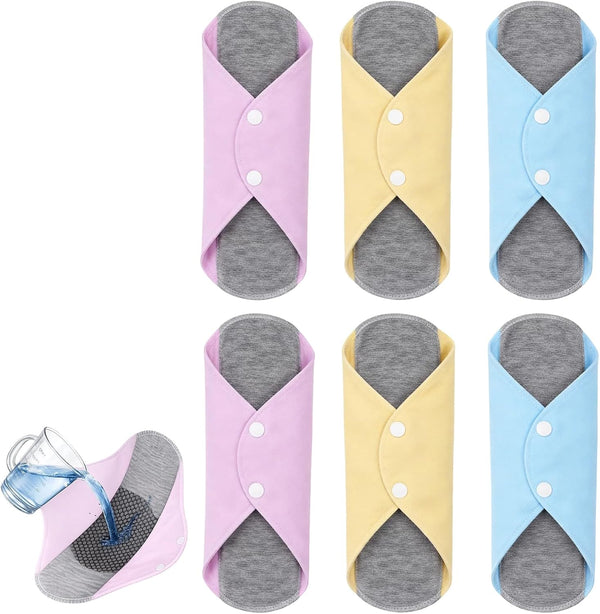 Nouysoc 6 PCS Reusable Incontinence Pads, Reusable Incontinence Pads for Women, Reusable Pads