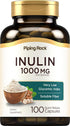 Piping Rock Inulin Capsules 1000 mg | 100 Count | Low Glycemic Index Soluble Fiber Supplement | Non-GMO, Gluten Free