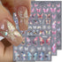 5D Aurora Butterfly Nail Stickers for Women, Cartoon Butterfly Nail Art Decals for Nail Designs
