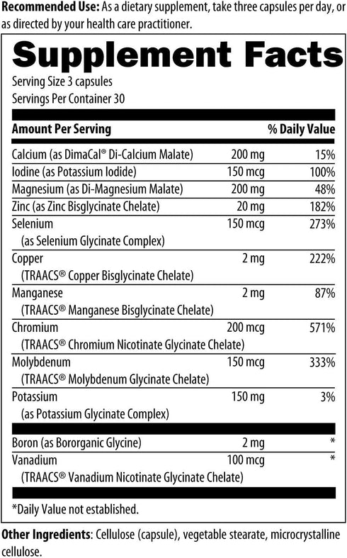 Designs for Health Complete Mineral Complex - Essential + Trace Minerals Supplement with Magnesium Malate, Iron-Free
