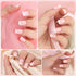 Yokilly Natural French Acrylic False Nails Kit, 12 Different Size Short Press on Nails, Pink White Tips, 120 Pcs