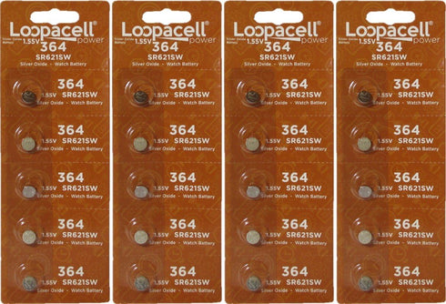 Watch Battery Button Cell SR621SW SR-621SW 364 (Pack of 20)